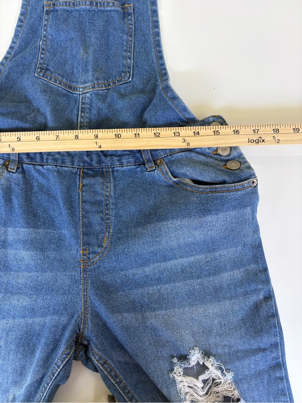 Love tree Denim woman’s  Light Blue Overalls Medium - Picture 6 of 9